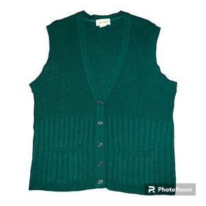 Vintage women’s 2X green vest Anthony Richards button plus size st Patrick’s day